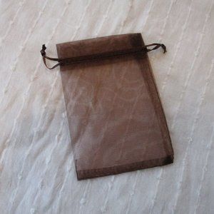 50 coffee brown sheer organza drawstring gift bags